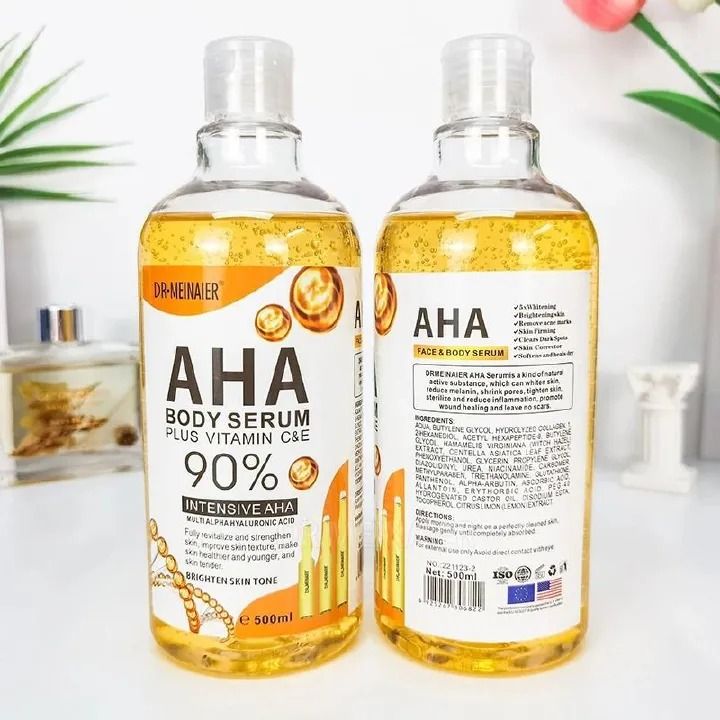 Bolaili Skin Brightening Serum – AHA & Vitamin C for Glowing Skin | Anti-Acne, Dark Spot Corrector, + Hyaluronic Acid| Face & Body Treatment for Dark Knuckles & Uneven Tone