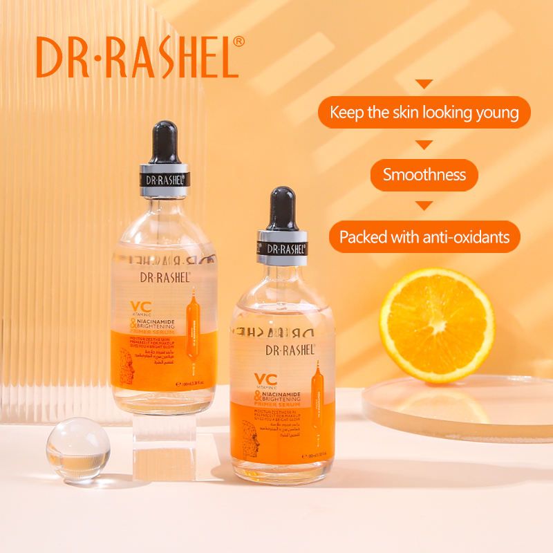 Dr. Rashel Vitamin C & Niacinamide Brightening Primer Serum 100ml | Dual-Action Glow Booster & Makeup Base | Hydrating, Non-Greasy for All Skin Types