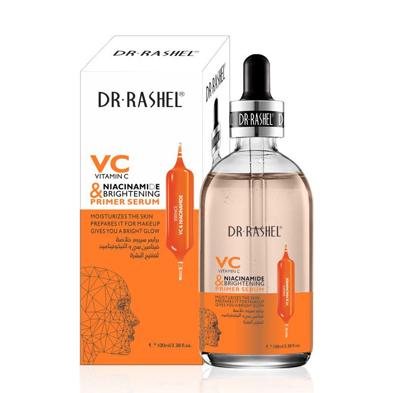 Dr. Rashel Vitamin C & Niacinamide Brightening Primer Serum 100ml | Dual-Action Glow Booster & Makeup Base | Hydrating, Non-Greasy for All Skin Types