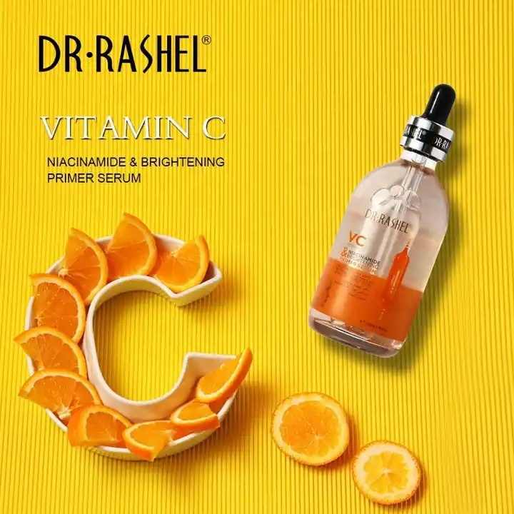 Dr. Rashel Vitamin C & Niacinamide Brightening Primer Serum 100ml | Dual-Action Glow Booster & Makeup Base | Hydrating, Non-Greasy for All Skin Types