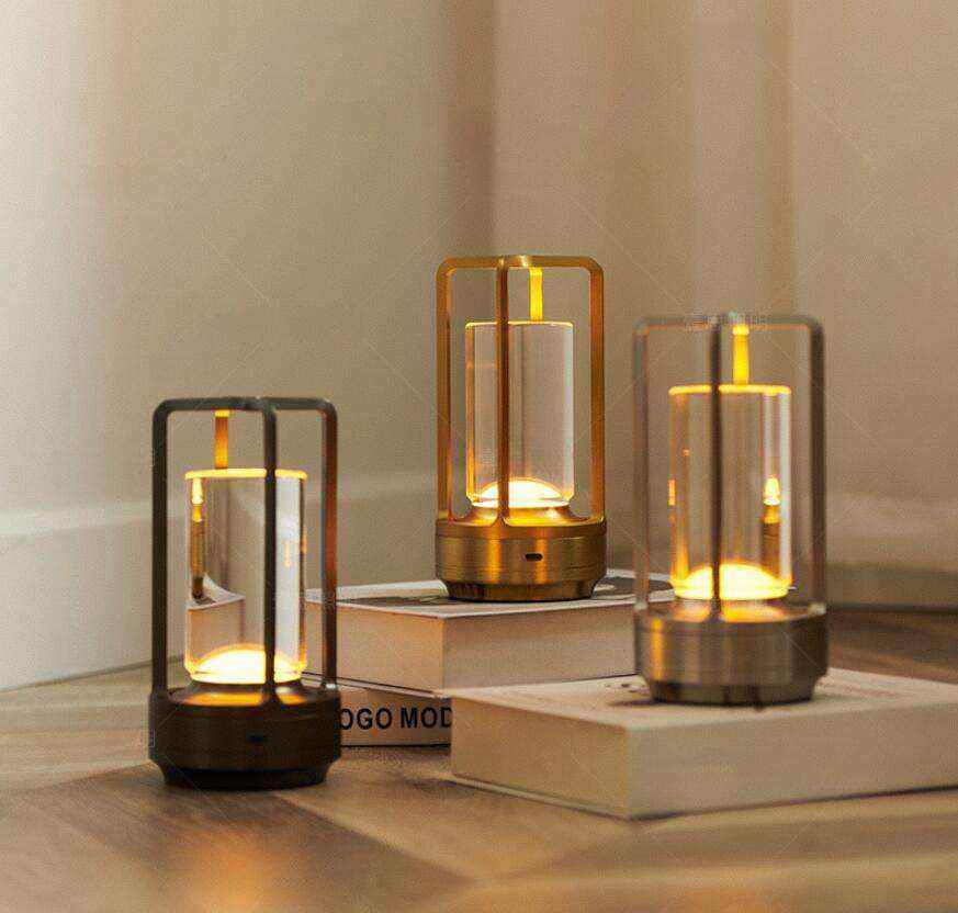 Stemless dimmable table lamp Nordic Hotel Bedside Table Cordless Table Lamp USB Rechargeable Crystal LED Touch Outdoor Dimmable Table Lamp