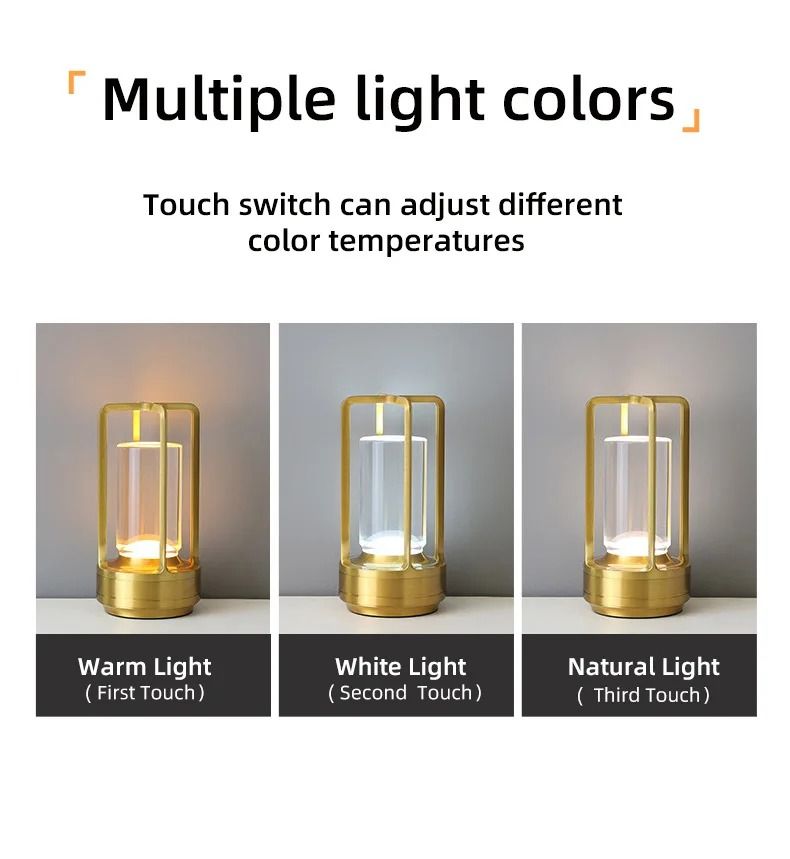 Stemless dimmable table lamp Nordic Hotel Bedside Table Cordless Table Lamp USB Rechargeable Crystal LED Touch Outdoor Dimmable Table Lamp