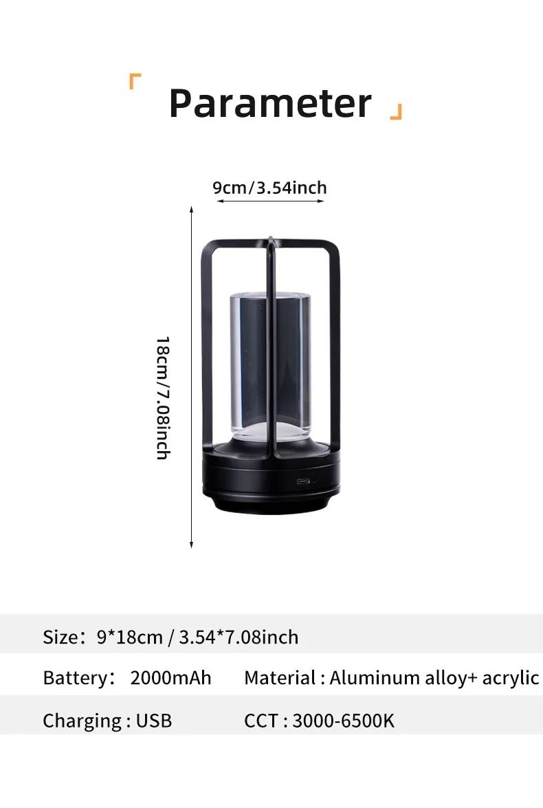 Stemless dimmable table lamp Nordic Hotel Bedside Table Cordless Table Lamp USB Rechargeable Crystal LED Touch Outdoor Dimmable Table Lamp