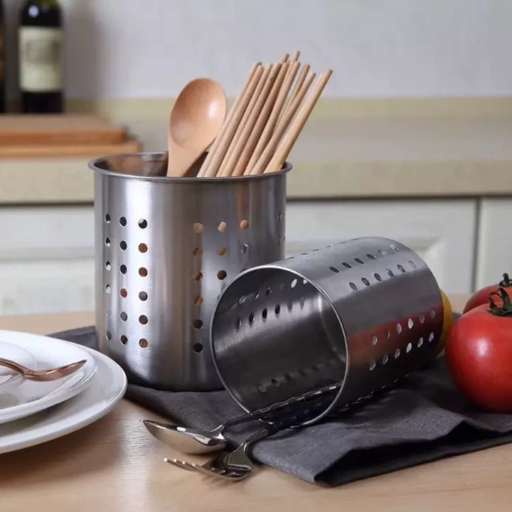 Stainless Steel Cutlery Holder | Organizer for Spoons, Forks, Knives | Keeps Kitchen Tidy | Modern Design