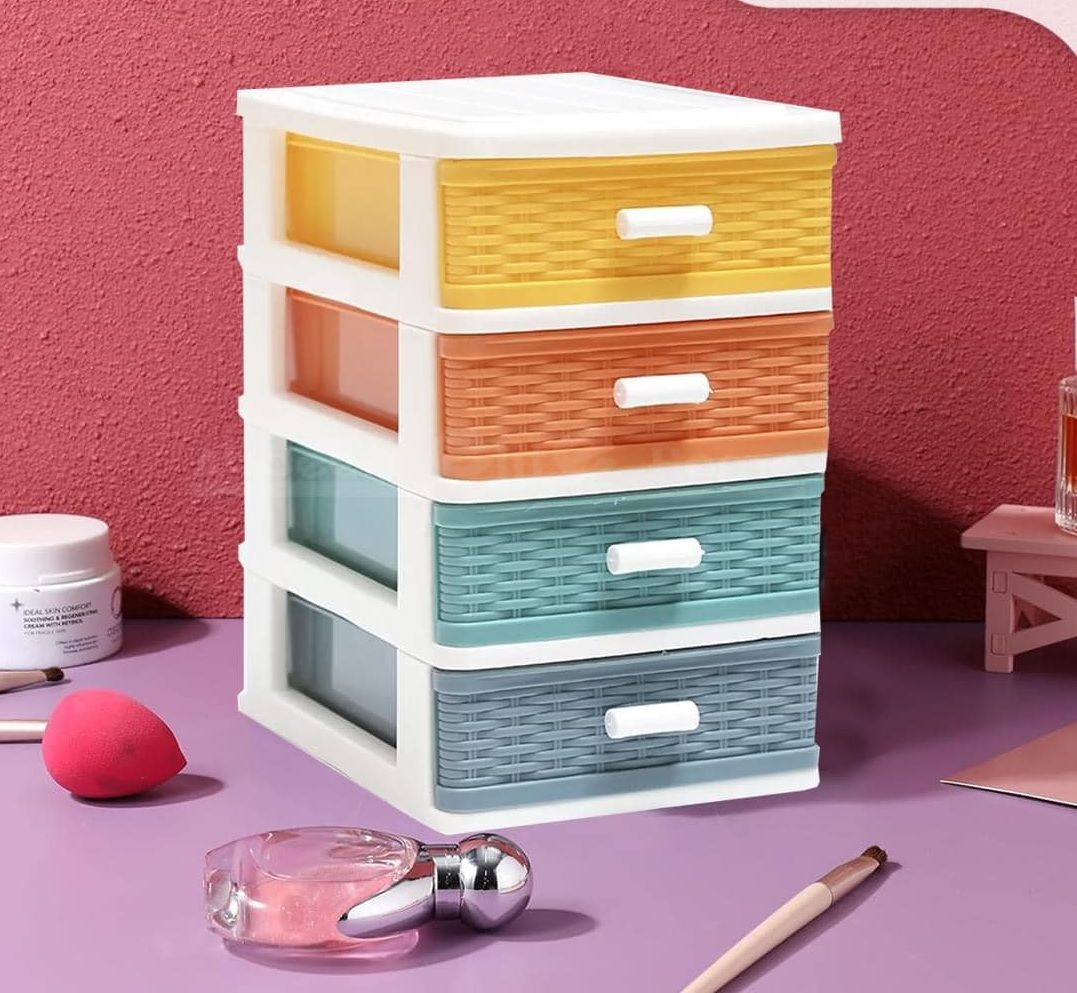 Hard Plastic Mini Chest Drawer Organizer with 5 Compartments - Multipurpose Jewelry Storage Box for Home and Office Use | Durable, Space-Saving, and Stylish Organization Solution