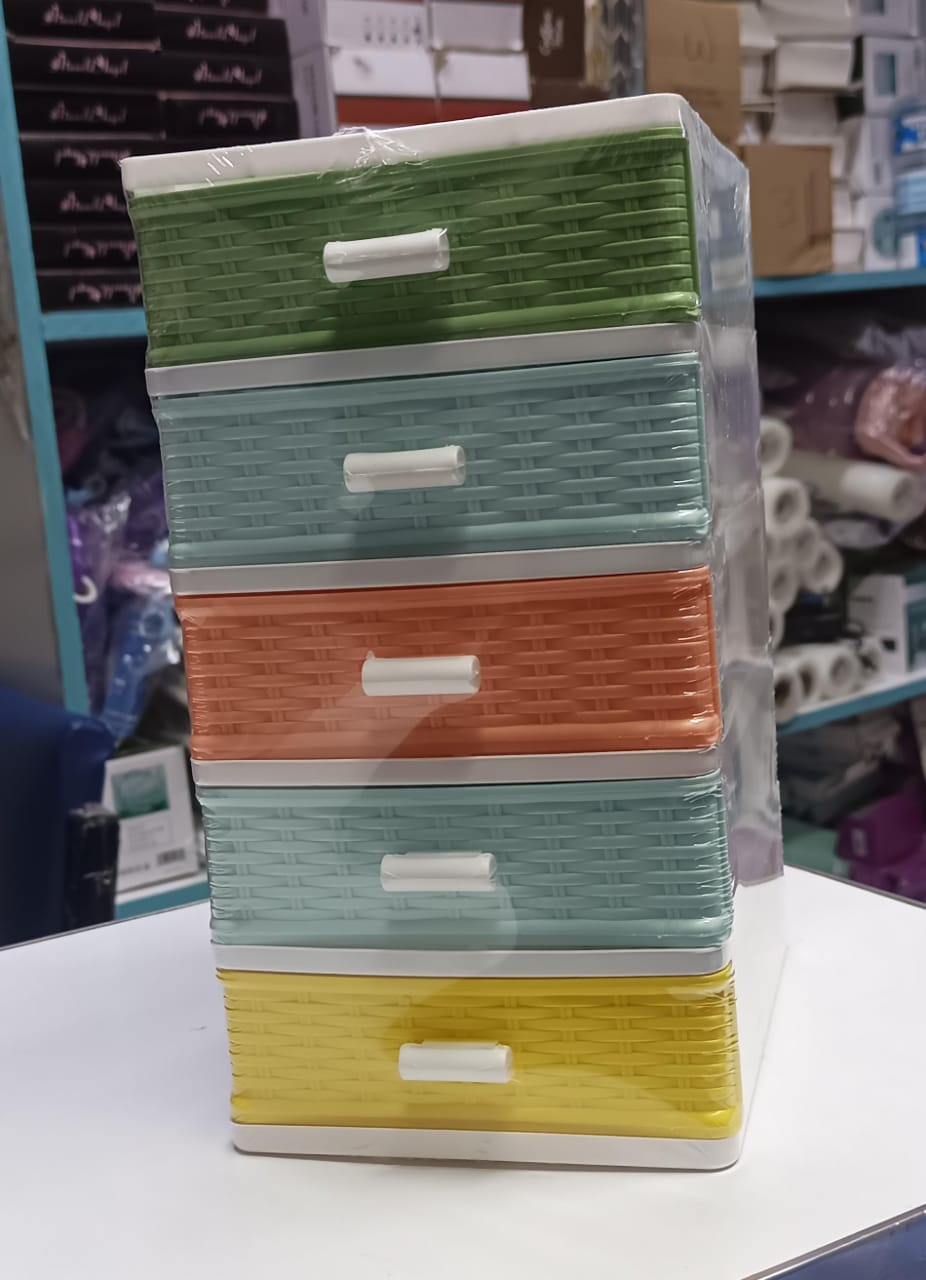 Hard Plastic Mini Chest Drawer Organizer with 5 Compartments - Multipurpose Jewelry Storage Box for Home and Office Use | Durable, Space-Saving, and Stylish Organization Solution