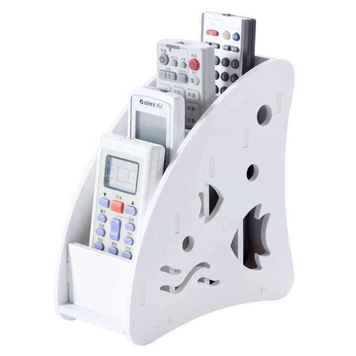 Remote Organizer Remote Control Holder - Wooden TV Remote Holder for Table, Nightstand, and Bedside | Multipurpose Remote Caddy with 4 Compartments | Stylish and Space-Saving Storage Solution