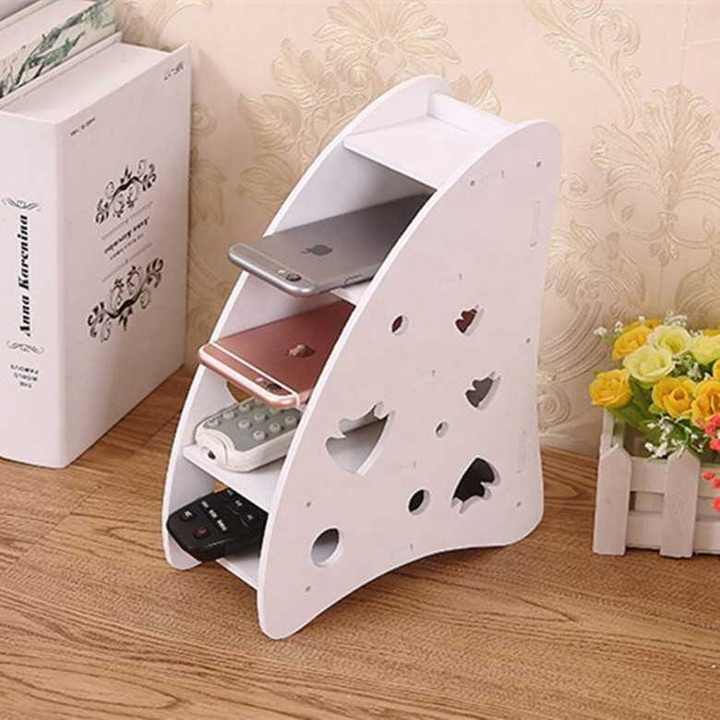 Remote Organizer Remote Control Holder - Wooden TV Remote Holder for Table, Nightstand, and Bedside | Multipurpose Remote Caddy with 4 Compartments | Stylish and Space-Saving Storage Solution