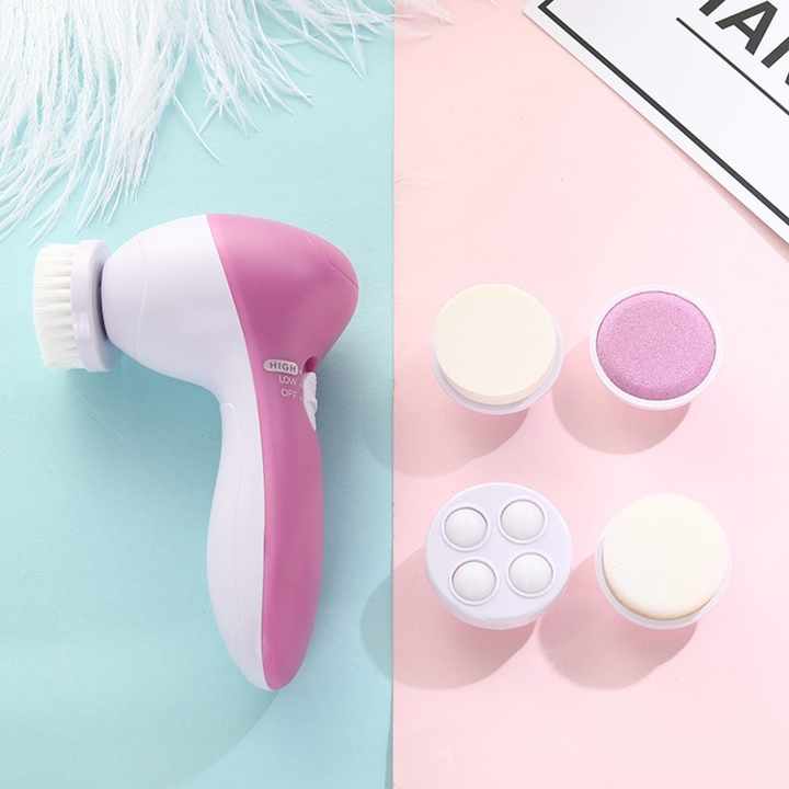 5-in-1 Face Cleansing Brush Silicone Facial Brush - Deep Cleaning Pore Cleaner, Face Massage, Skin Care, Waterproof Facial Brush