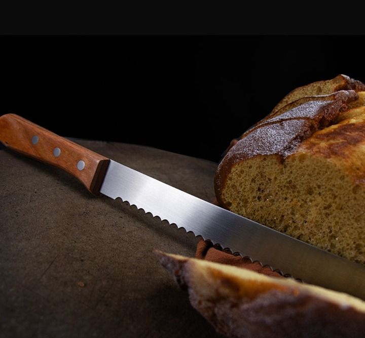 Premium Stainless Steel Bread Knife - Sharp, Durable, and Ergonomic for Effortless Slicing of Bread and More