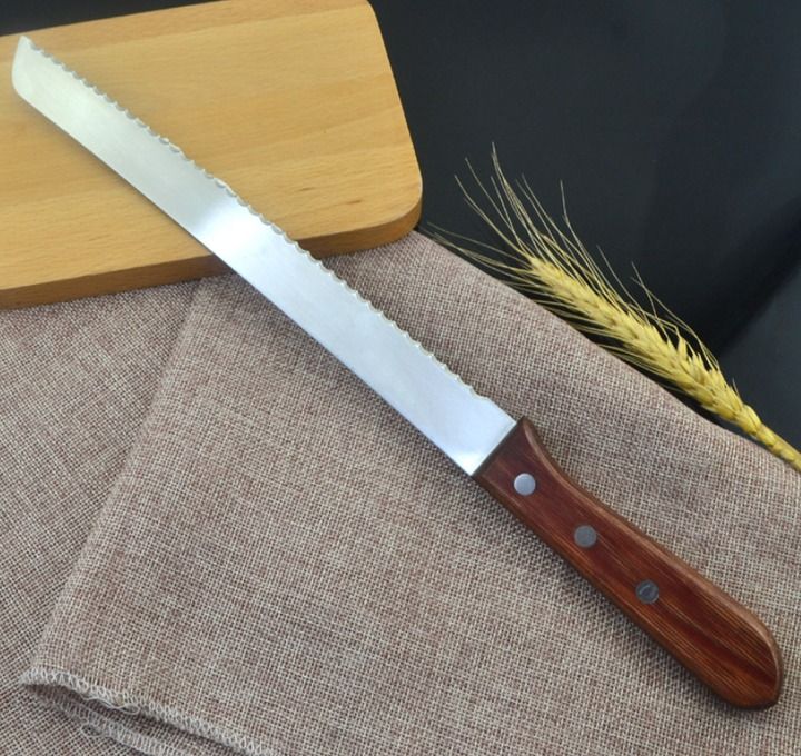 Premium Stainless Steel Bread Knife - Sharp, Durable, and Ergonomic for Effortless Slicing of Bread and More