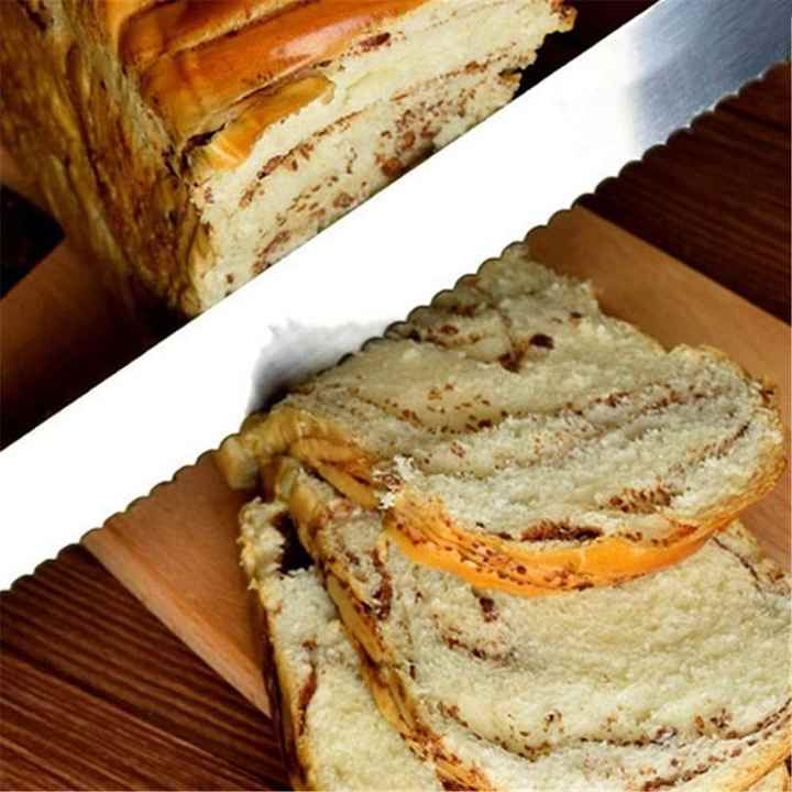 Premium Stainless Steel Bread Knife - Sharp, Durable, and Ergonomic for Effortless Slicing of Bread and More