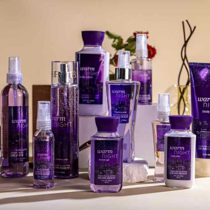 Dear Body Warm Night for Women 3in1 Shower Gel, Body Splash & Cream - Luxurious Skincare Set with Aloe Vera, Vitamin E, and Cocoa Butter for Soft, Moisturized, and Fragrant Skin