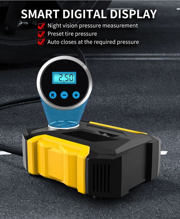 150psi 12V Car Tire Air Compressor - Portable and Efficient | Perfect for Inflating Car, SUV, Motorcycle, and Bicycle Tires with High Pressure and Rapid Performance