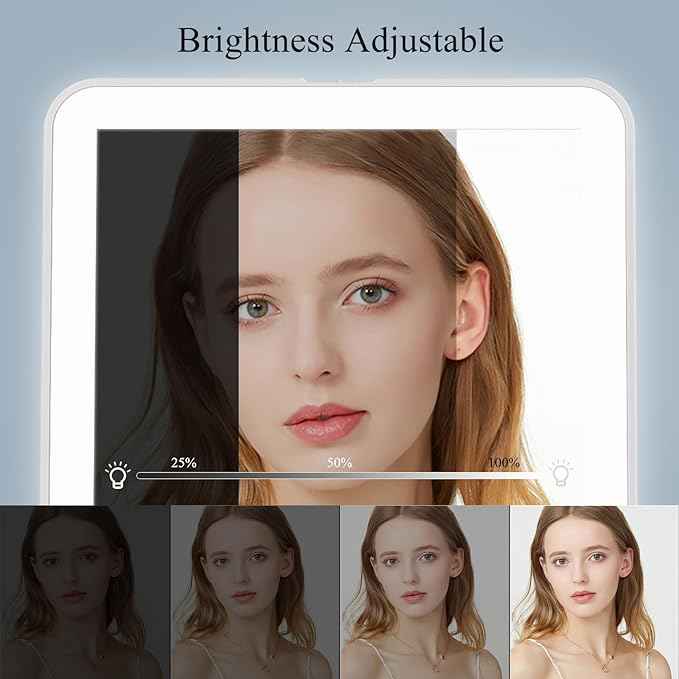 LED Makeup Mirror - Folding LED Makeup Mirror with 3 Light Colors, Stepless Dimming, Touch Switch, USB Rechargeable | Perfect for Travel and Home Use