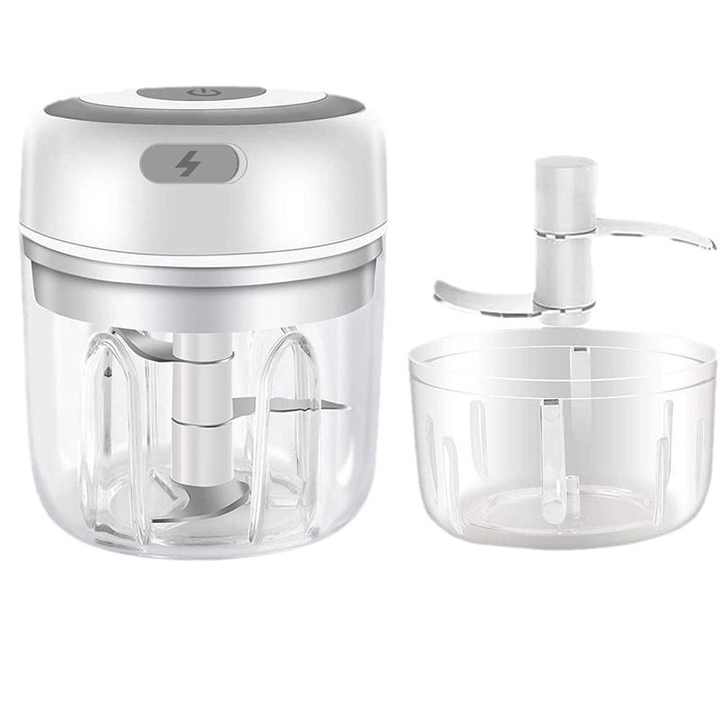 250ML Rechargeable Portable and Cordless Mini Food Processor - Stainless Steel Blade, Electric Garlic Chopper, Vegetable Chopper, Blender for Nuts, Chili, Onion, Minced Meat, and Spices