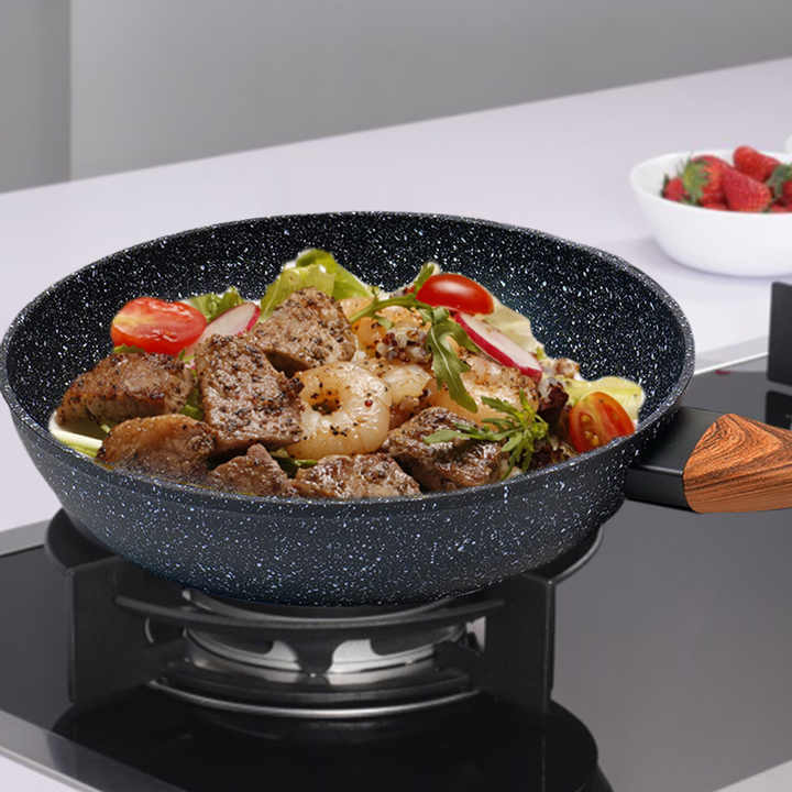 Granite Frying Pan | Stone Non-Stick | Heavy-Duty & Deep Design | Everyday Cooking Essential