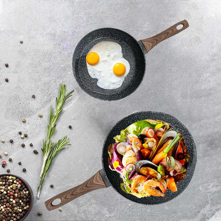 Granite Frying Pan | Stone Non-Stick | Heavy-Duty & Deep Design | Everyday Cooking Essential