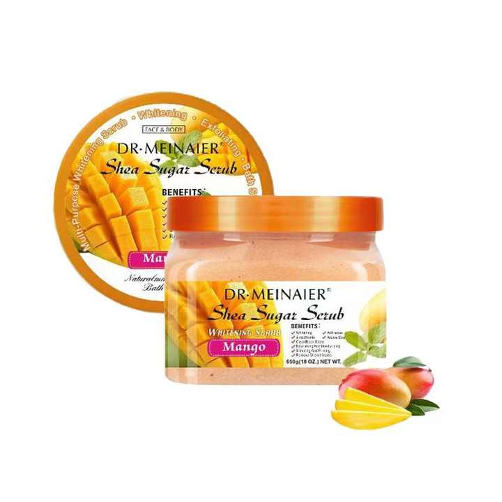 DR MEINAIER Shea Sugar Scrub Coffee - 650g - Exfoliating Body Scrub for Brighter, Smoother Skin - Made with Natural Ingredients