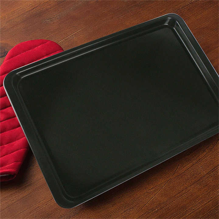Large Carbon Steel Baking Tray | High Temperature Resistant | Rectangular Design | Perfect for Pizzas & Baked Goods