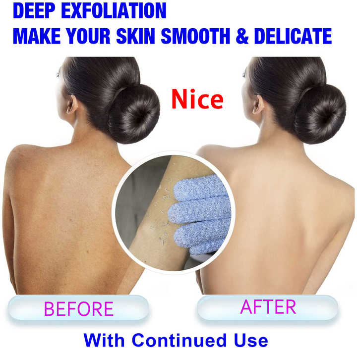 8 Pcs Exfoliating Shower Gloves 🛁 | Deep Cleansing & Dead Skin Remover | Double-Sided Scrub Mitt for Face & Body | Spa, Bath & Massage | Loofah Wash Gloves for Women & Men
