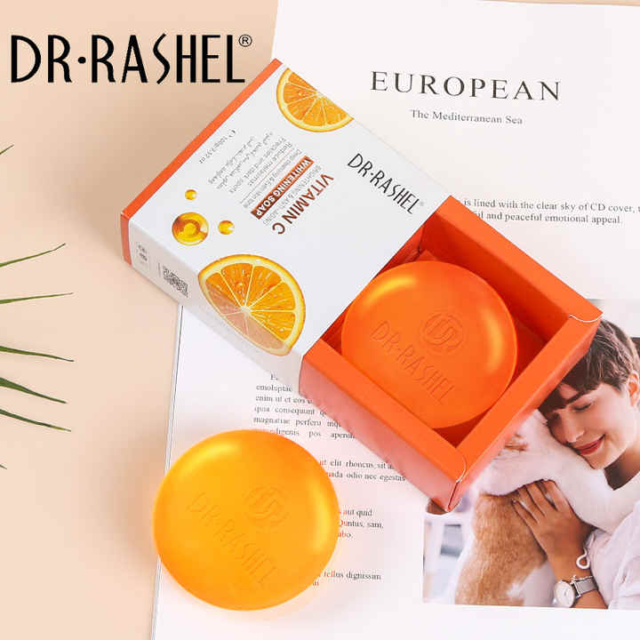Dr. Rashel Vitamin C Brightening Soap - 100g | Anti-Aging & Whitening Formula | Evens Skin Tone, Fades Dark Spots & Hydrates for Radiant Glow