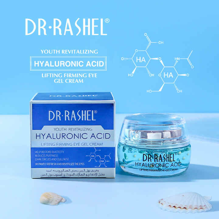 Dr. Rashel Hyaluronic Acid Eye Gel Cream - 30g | Youth Revitalizing & Lifting Formula | Reduces Dark Circles, Puffiness & Fine Lines for Brighter Eyes