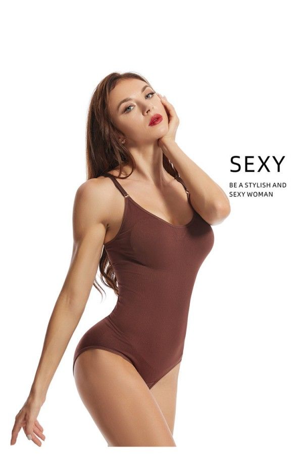 Women's Triangle Belly Lift Hip Breasted Open Crotch Strap Bodice Body Shapewear