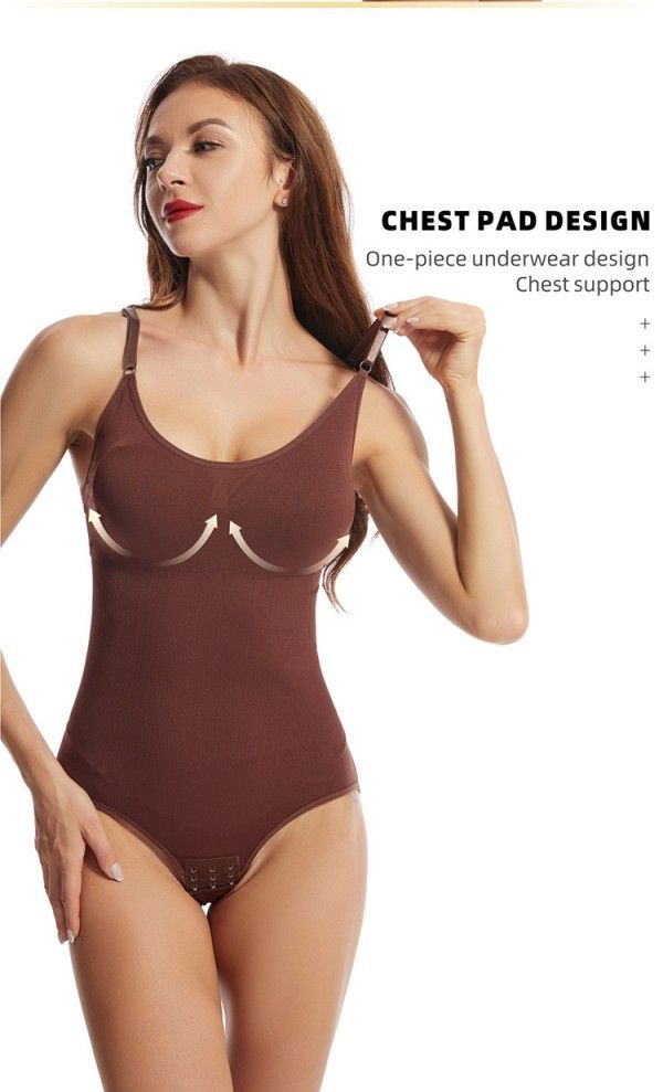 Women's Triangle Belly Lift Hip Breasted Open Crotch Strap Bodice Body Shapewear