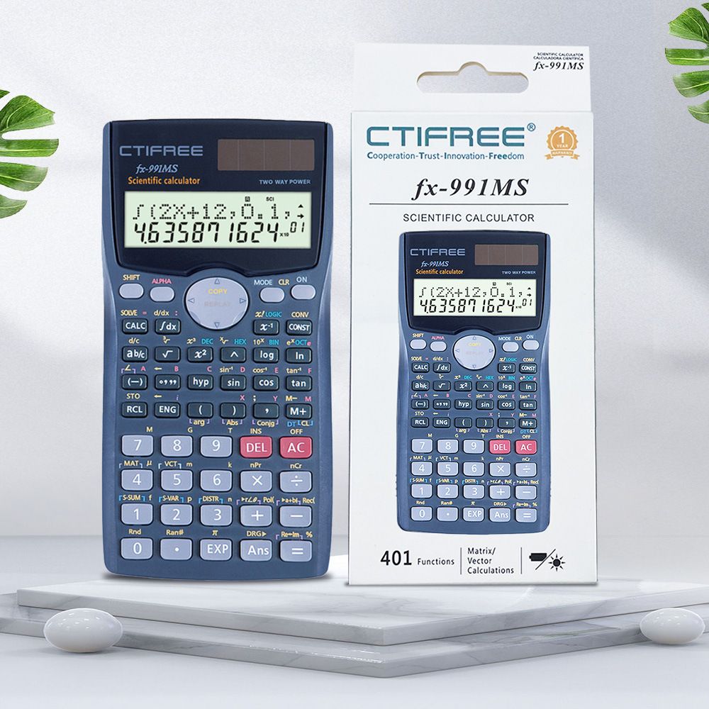 Professional Scientific Calculator KCSE Exam Calculator with Dual-Line LCD Display 401 Math Functions Unbreakable PCB 10 Drops Test Solar/Battery Hybrid Exam Approved for School & Office