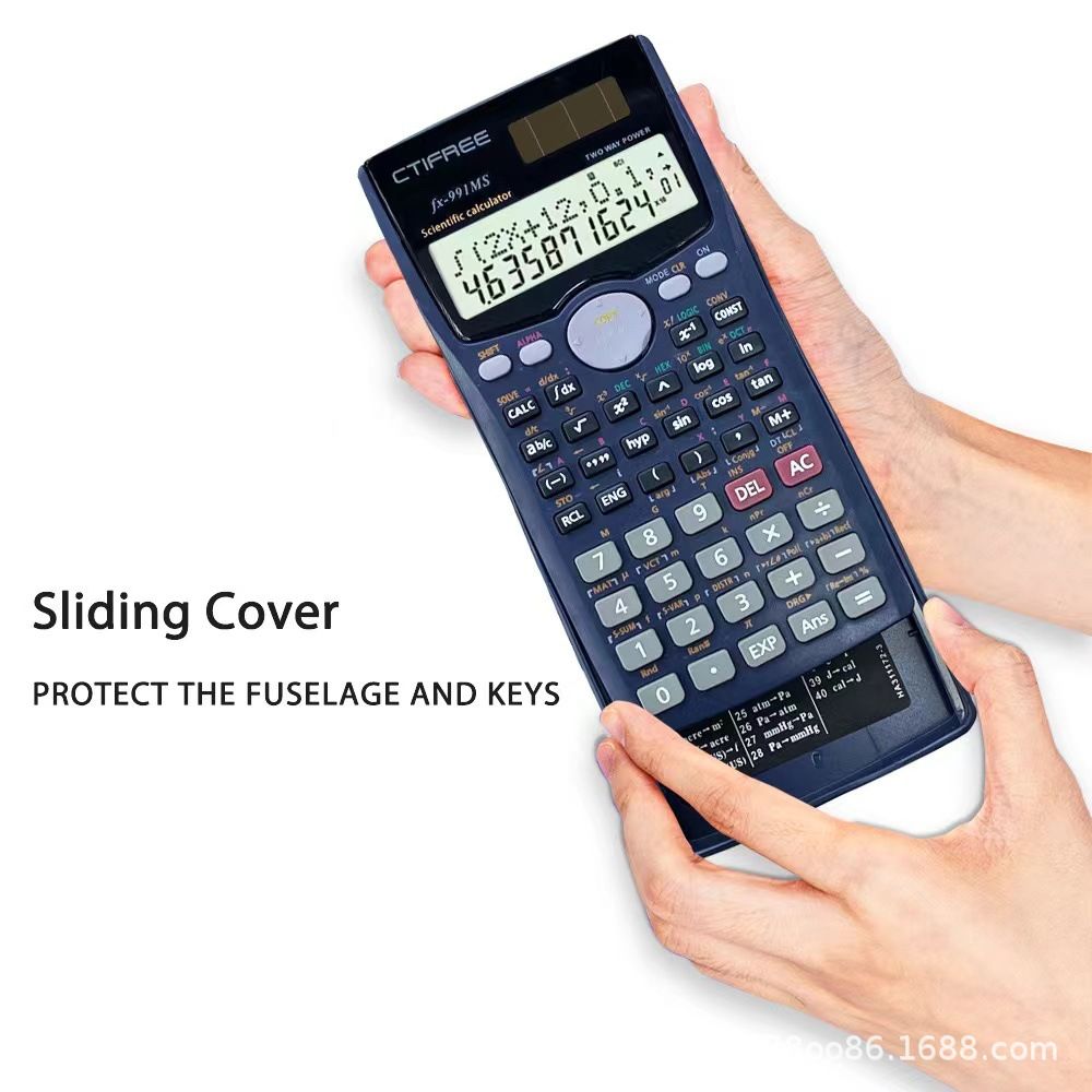 Professional Scientific Calculator KCSE Exam Calculator with Dual-Line LCD Display 401 Math Functions Unbreakable PCB 10 Drops Test Solar/Battery Hybrid Exam Approved for School & Office