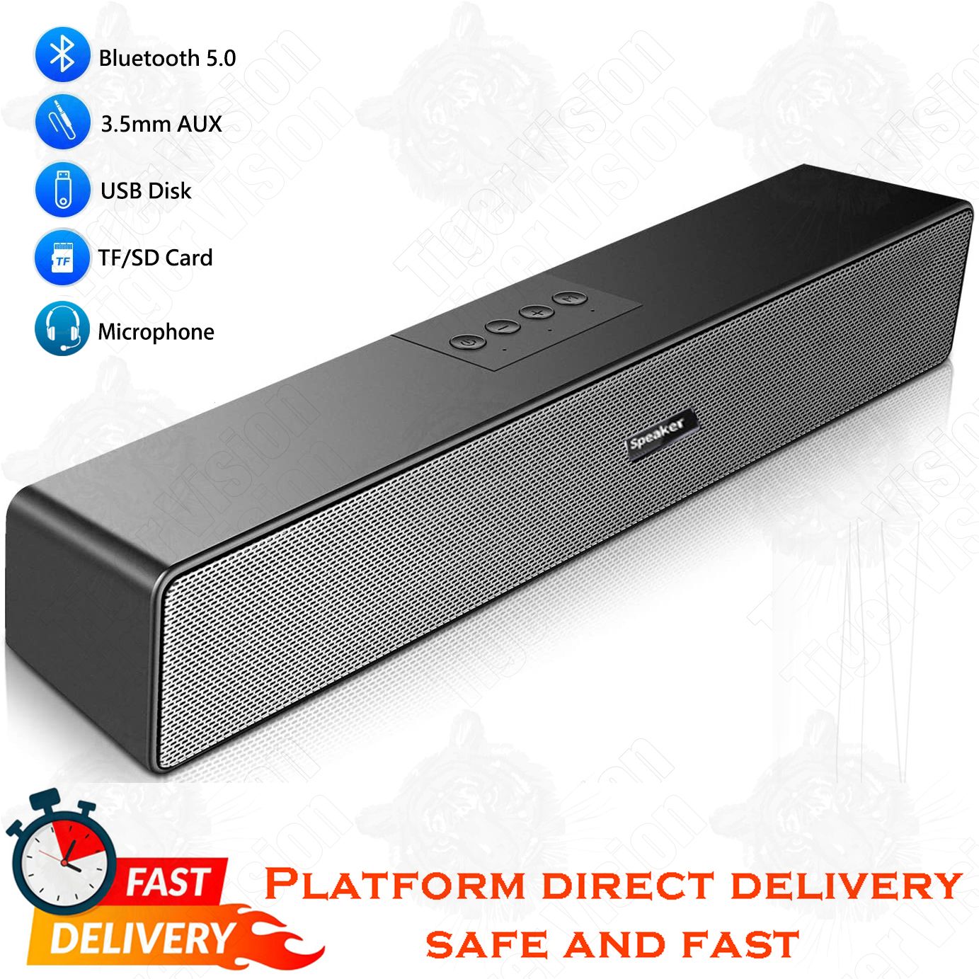 Bluetooth Speaker Subwoofer Wired/Wireless Soundbar Portable Speaker Woofer for Phones TV Desktop Laptop Mic Aux TF