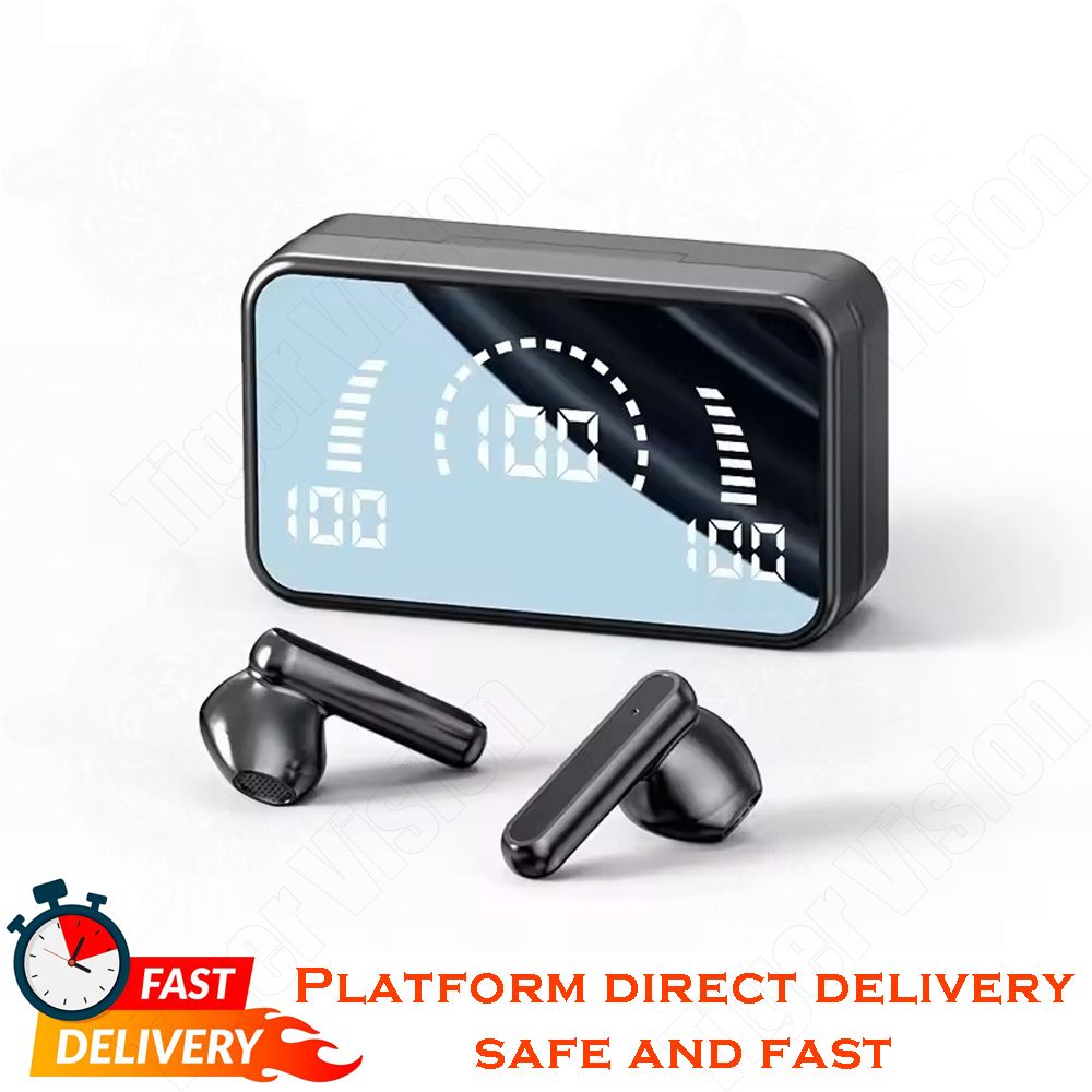 Bluetooth 5.1 TWS Earbuds 9D Afrobeat Bass Dual Pairing Triple LED Display Bluetooth Earphones CVC8.0 Call Noise Reduction IPX7 Waterproof Charging Case for Kenya Blackout Emergencies