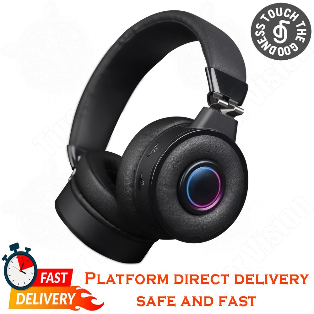 Bluetooth Headphone Noise Cancelling Bass Stereo True Wireless Headset with Mic TF Strong Bass