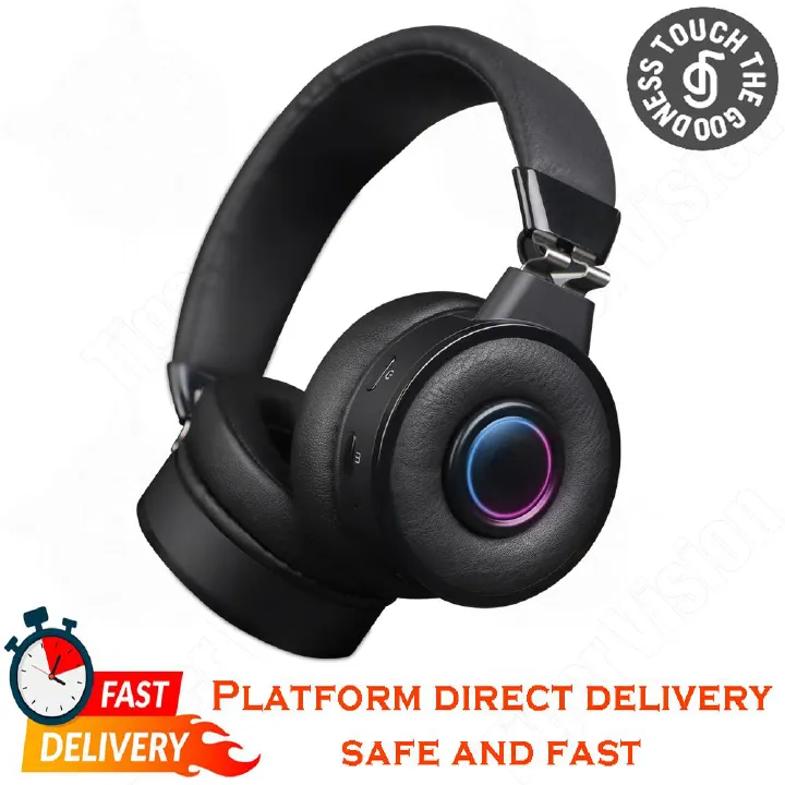 Bluetooth Headphone Noise Cancelling Bass Stereo True Wireless Headset with Mic TF Strong Bass