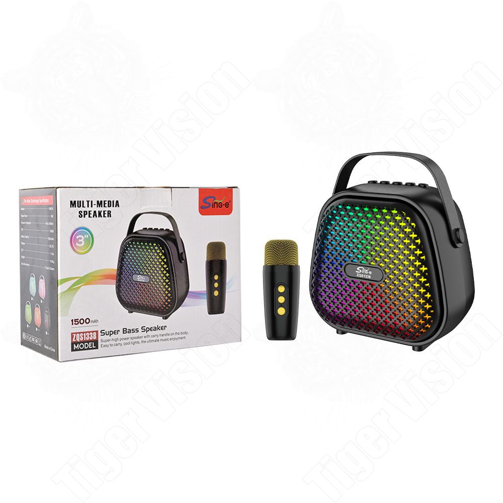 Bluetooth Speaker Double Bass Boost Wireless Bluetooth Speakers with RGB Light Show Deep Bass RGB Lights  4 Modes Portable Home Theater Speaker 5H Playtime with Wireless Mic IPX5 Waterproof