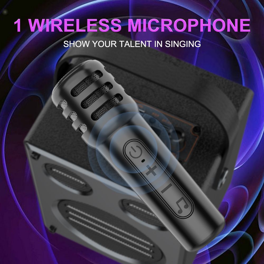 30W Bluetooth Speaker with Anti-Noise Wireless Mic 4" Deep Bass & TWS Stereo Karaoke/FM Radio/TF Play All-in-One Portable Party System PMPO 8000W Trumpet Bass for Kenya Parties/Outdoor/Home