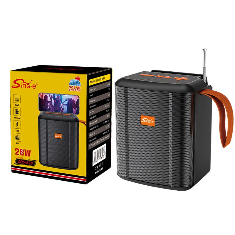 Solar Bluetooth Speaker 5.3 20W Portable Loud Wireless Speaker with TF/USB/FM TWS Stereo Sound Portable Rechargeable Outdoor Speaker Trumpet Bass for Home/Party/Camping