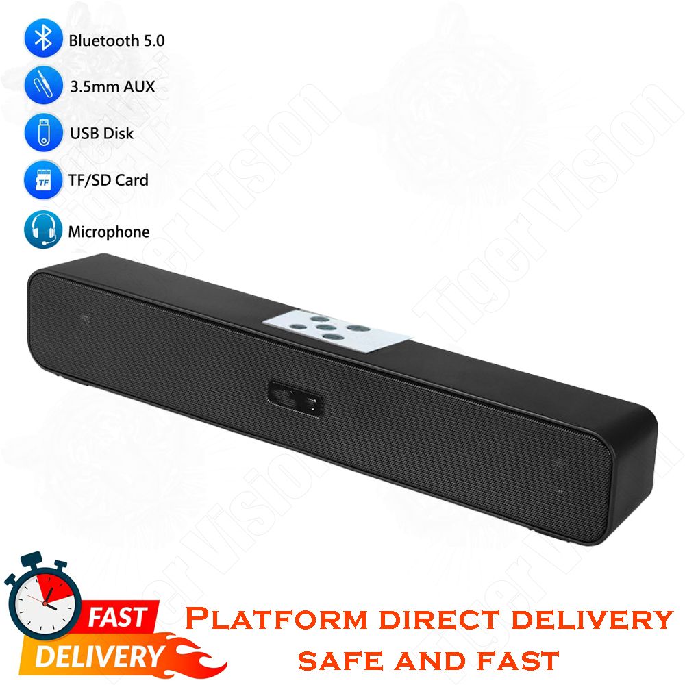 Bluetooth Speaker Subwoofer Wired/Wireless Soundbar Portable Speaker Woofer for Phones TV Desktop Laptop Mic Aux TF