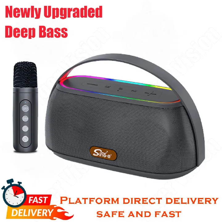 15W Bluetooth Speaker with Wireless Mic RGB Party Lights 2500mAh Portable Speaker Deep Bass TWS Pairing Bluetooth 5.4 Ideal for Outdoor/Home Use in Kenya
