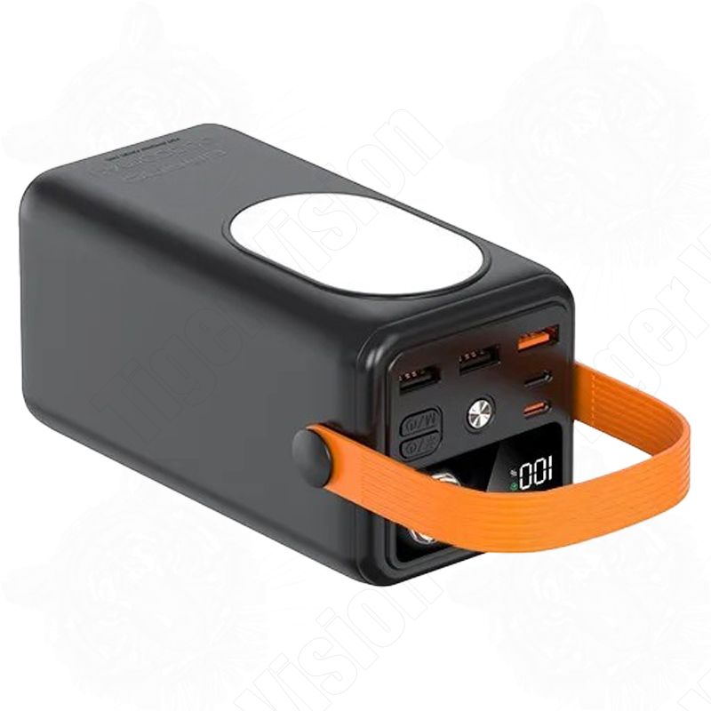 80000mAh Power Bank With 4 Charging Cables USB Fast Charger Adapter 22.5W Fast Charging Portable Powerbank Lanyard with Light Camping Outdoor Power Bank for IPhone Samsung