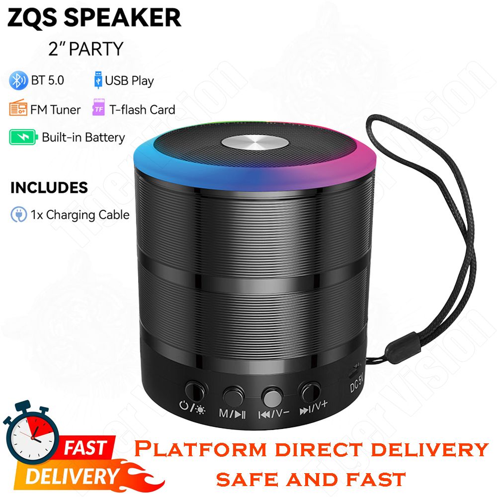 Bluetooth Speakers Wireless Portable Speaker Subwoofer Breathing LED Light Portable Outdoor Loundspeaker TF/AUX Dimmable Display