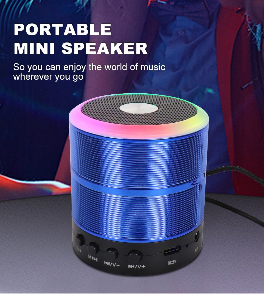 Bluetooth Speakers Wireless Portable Speaker Subwoofer Breathing LED Light Portable Outdoor Loundspeaker TF/AUX Dimmable Display