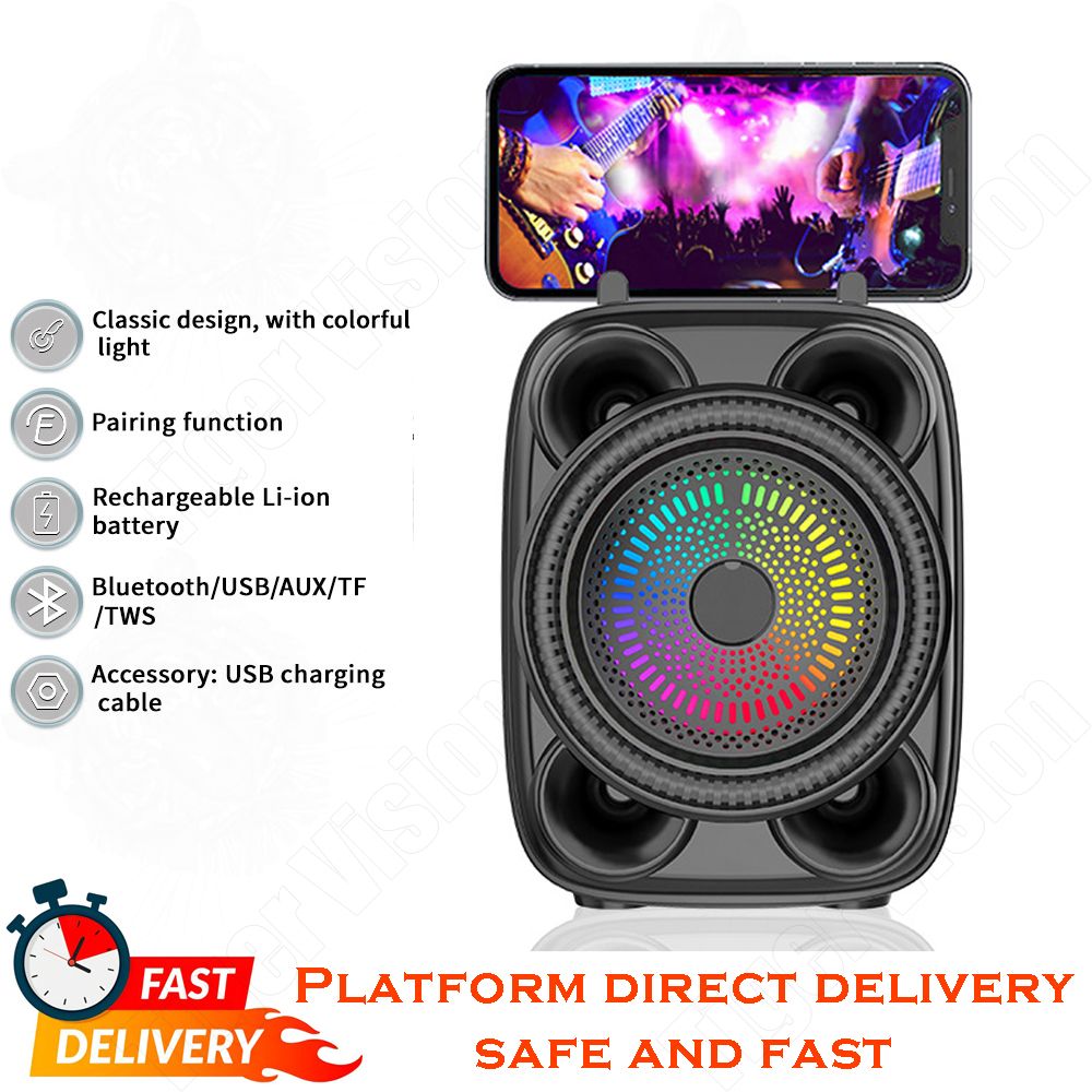 Bluetooth Speaker Woofer Surround Stereo Portable Trumpet Bass RGB Lights High-Power Ball Subwoofer Computer Speaker Plug-in Card Subwoofer