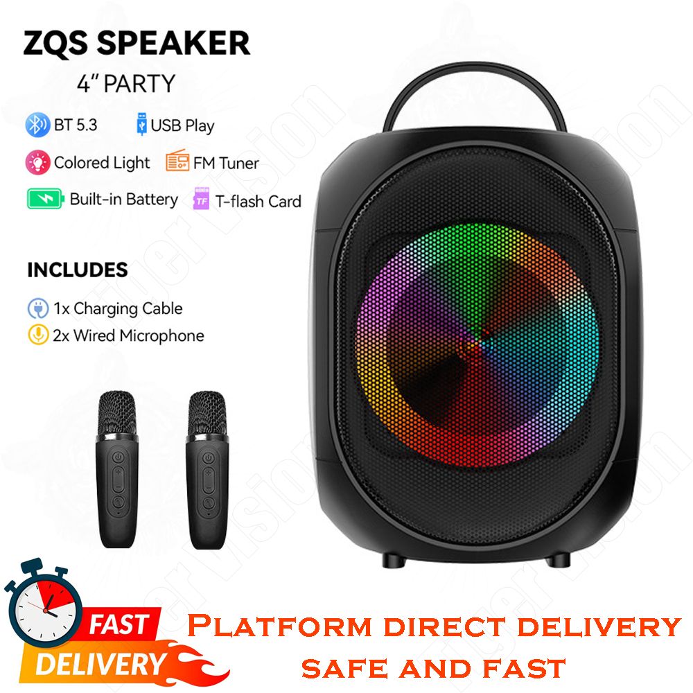 Bluetooth Speaker Trumpet Bass RGB Light for Bible Nights 5H Playtime Type-C Fast Charge Deep Bass Music with two built-in microphones for Outdoor/Camping/Travel 50 Families Verified