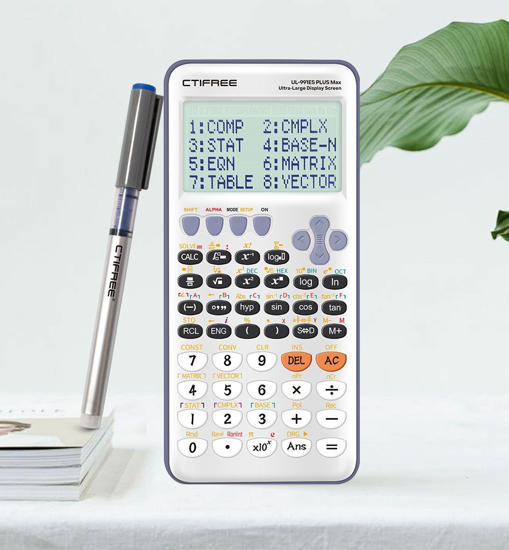 Max Screen Professional Scientific Calculator Exam Calculator with Dual-Line LCD Display 407 Math Functions Unbreakable PCB 10 Drops Test Solar/Battery Hybrid Exam Approved for School & Office
