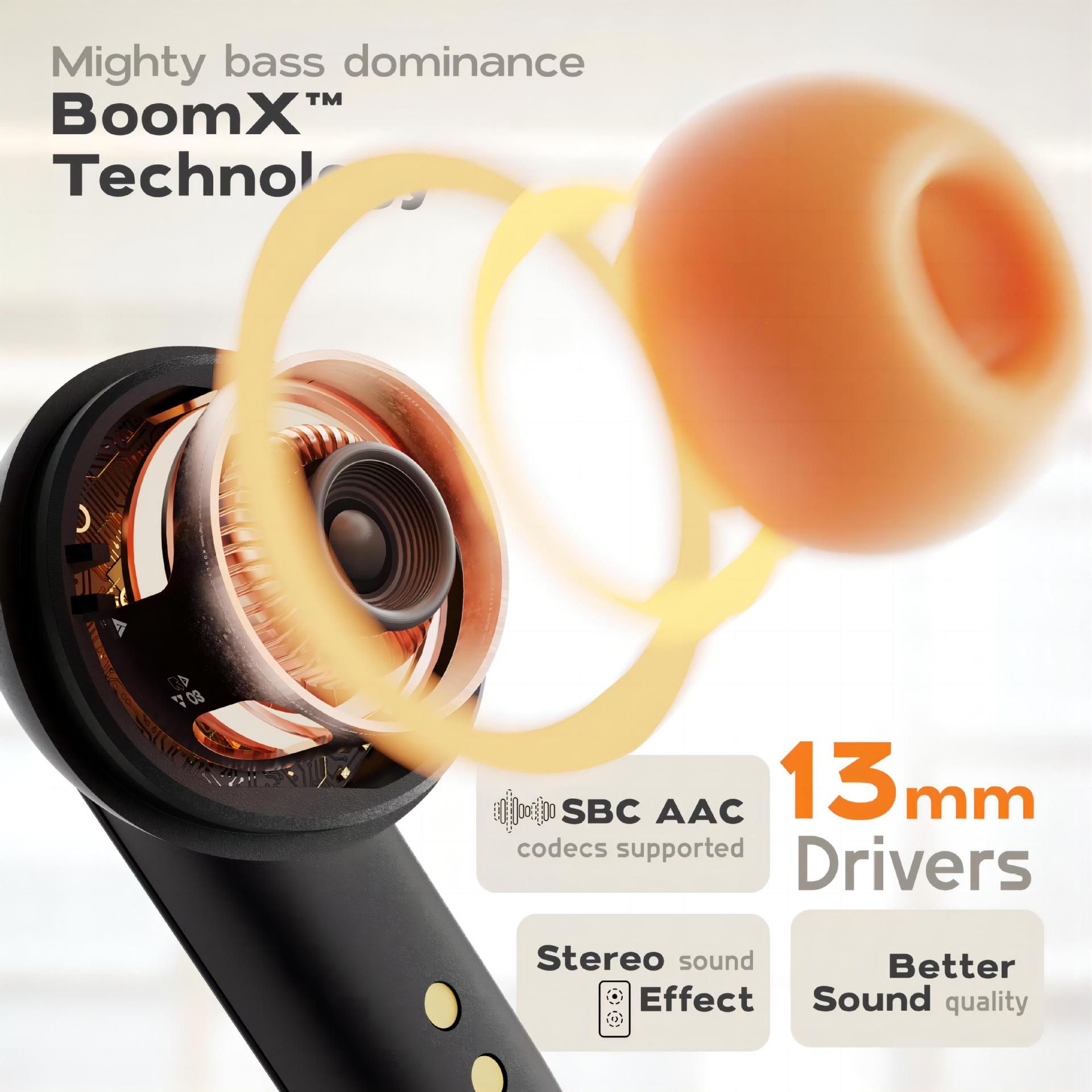 Active Noise Cancelling Bluetooth Earphone Wireless Earbuds Deep Bass Touch Earphone with Mic