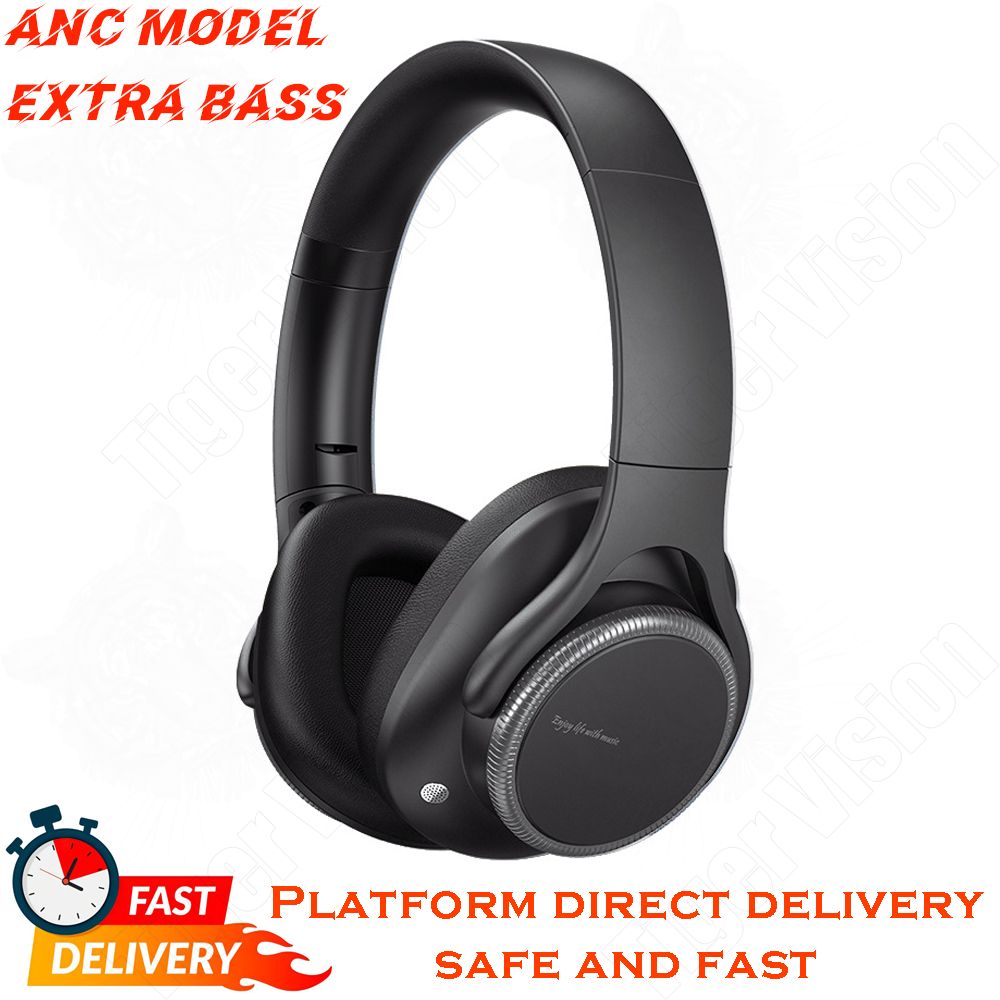 B15 ANC Wireless Headphones Foldable Protein Leather Ear Cushion 50H Playback Noise Canceliation 40mm Large Dynamic Lightweight Design Bluetooth Headphones for Africa Travel/Offline Music