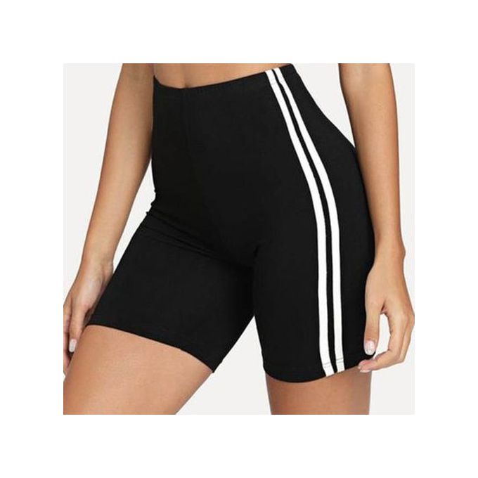 Ladies Biker Shorts/Gym Short/ Yoga Shorts- Stripped