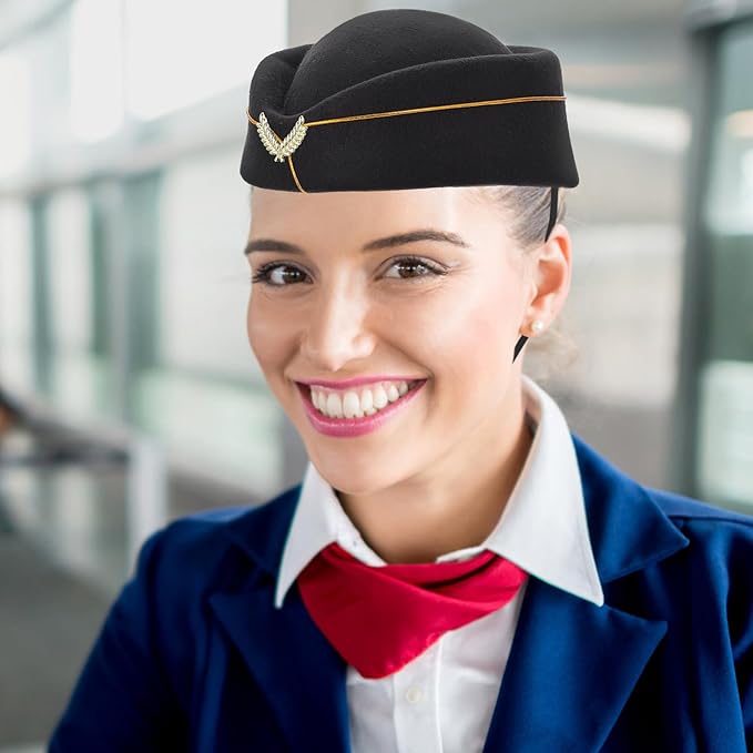 Airline stewardess cap Flight attendant hat Air Hostess Beret Formal Uniform